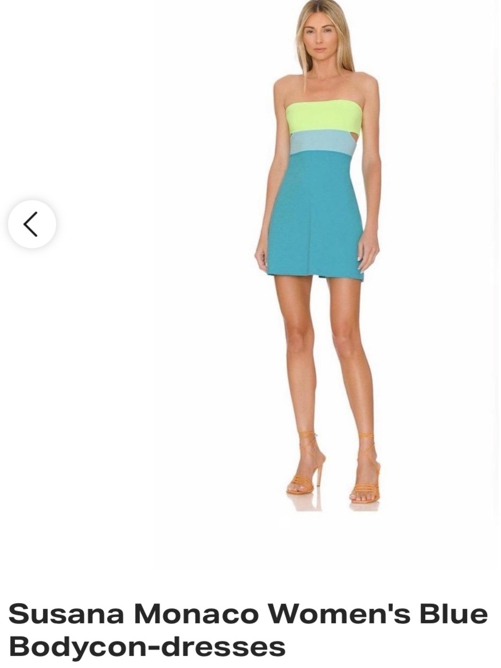 Strapless Colorblock Mini Dress in Lime, Sky and Teal
